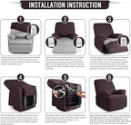 TAOCOCO Recliner Cover 4-Pieces, Recliner Stretch Sofa Slipcover, Recliner - Image 6