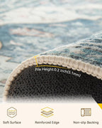 RELEANY Area Rugs 2'x10' Runner Rug Non Slip Washable - Image 4