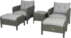 Outsunny 5 Pieces Rattan Wicker Lounge Chair Outdoor Patio Conversation Set by Outsunny