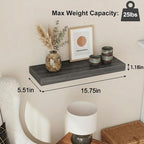 Fixwal 15.7in Floating Shelves, Rustic Wood Finish Wall Shelves Set of 4 - Image 3