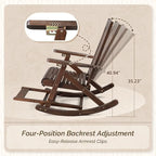 VINGLI Wooden Porch Rocking Chair, Heavy Duty Outdoor Rocking Chair - Image 2