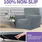 ZNSAYOTX Oversized Velvet 3 Piece Couch Cover - Image 5