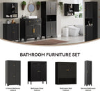 YAUWOH Bathroom Floor Cabinet, Metal Storage Cabinet - Image 6
