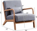 INZOY Mid-Century Modern Accent Chair Set of 2, Dark Grey Living Room Chairs - Image 2