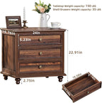 Joaxswe 24" Wide Farmhouse Night Stand, Large End Table - Image 2