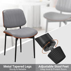 REONEY Dining Chairs Set of 8, Mid-Century Modern Upholstered PU Leather Chairs - Image 7