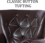 Modern Accent Chair Set of 2, Mid-Century PU Leather Armchair - Image 8