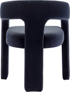 RIVOVA Black Modern Barrel Dining Chairs Set of 2, Velvet Upholstered Accent - Image 7
