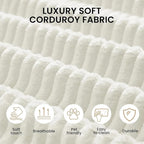 79'' Folding Convertible Sofa, Corduroy Modular Floor Couch - Image 5