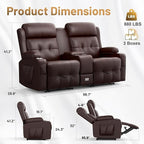 Loveseat Recliner Sofa, Home Theater Seating - Image 2