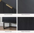 EYYTHUNG Fluted Cabinets with Storage Set of 2, Sideboard Buffet Cabinet with - Image 5