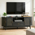 63" Fluted TV Stand for Tvs up to 70", Mid-Century Modern Entertainment Center by Mxtxmy