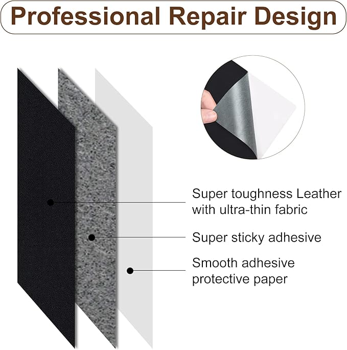 Numola Leather Repair Patch, Self-Adhesive Furniture Leather Patches, Vinyl - Image 3