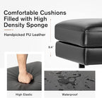Furmax Waiting Room Chairs Faux Leather Office Guest Chair, 59.6 Inches - Image 4