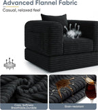 Versatile 2 in1 Loveseat Accent Chair Couch Convertible Boneless Chaise Lounge - Image 5