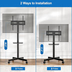Mobile TV Stand for 23-65 Inch LCD LED Flat/Curved Panel Screen TVs, Height - Image 3