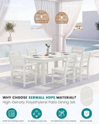 SERWALL Outdoor Dining Table Set, 67‘’ HDPE Patio Dining Set - Image 2