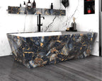 Marble Black/Purple Contact Paper Peel and Stick Countertops Gold Wallpaper - Image 6