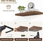 Acovy 36 Inch Floating Shelves, Wooden Shelves - Image 6