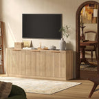 Evermagin 67" Fluted Oak Buffet Cabinet Sideboard - Image 4