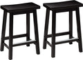 Amazon Basics Solid Wood Saddle-Seat Counter Height Bar Stools by AmazonBasics