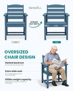 SERWALL Patio Dining Chair Set of 2, All Weather HDPE Outdoor Dining Chair - Image 2