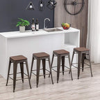 HAOBO Home 24" Backless Metal Counter Stool Height Bar Stools - Image 5