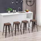 30" Backless Metal Counter Stool Height Bar Stools - Image 5