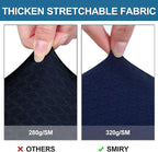 Smiry Waterproof Seat Covers for Dining Room Chairs Set of 4, Stretch Jacquard - Image 4
