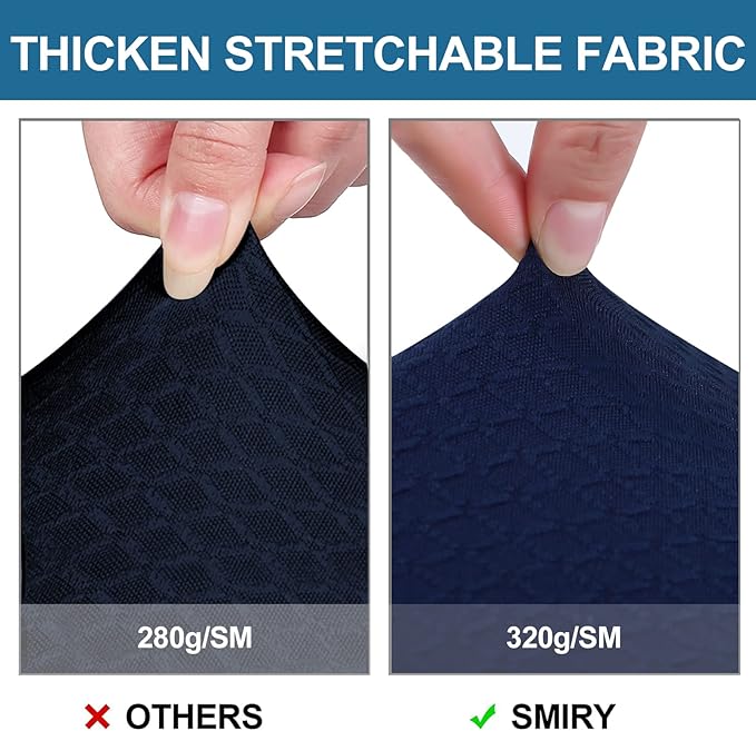 Smiry Waterproof Seat Covers for Dining Room Chairs Set of 4, Stretch Jacquard - Image 4