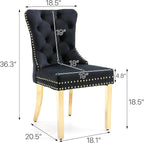 KCC Velvet Dining Chairs Set of 4, Upholstered High-end Tufted Dining Chair - Image 3