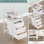 sthmec End Table with Charging Station, LED Side Tables with USB Ports and - Image 5