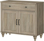 WAMPAT Farmhouse TV Stand for TVs Up to 43 inch, Wood Universal TV Stand - Image 7