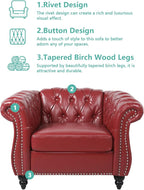 QHITTY 3 Piece Living Room Set, Sectional Chesterfield Sofa Chair Contemporary - Image 3