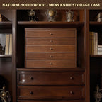 5-Tier Large Knife Display Case & Organizer, Wooden Pocket Knife Storage Box - Image 7