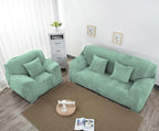 vctops 4 Seater Velvet Plush Stretch Sofa Slipcover 1-Piece Sofa Cover - Image 3