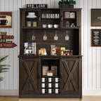 4ever2buy 72" Farmhouse Coffee Bar Cabinet by 4ever2buy