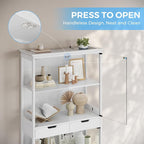 Jocoevol Display Cabinet with 4 Glass Doors, 4-Tier Modern Glass Display Case - Image 5