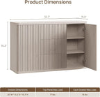 SICOTAS Buffet Cabinet with Storage 109.4" Large Modern Accent Storage Cabinet - Image 3