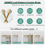 QDWIS Boho Wood Curtain Rods for Windows 48 to 84 inch, Rustic Decorative - Image 6