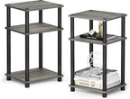 Furinno JUST Side Table Set of 2, 3-Tier Modern End Tables, Open Shelves Night by Furinno-FitsYourSpaceFitsYourBudget