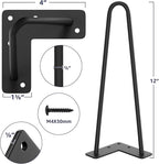 SMARTSTANDARD 12 Inch Heavy Duty Hairpin Furniture Legs, Metal Home DIY Projects - Image 2