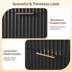 VINGLI Black Dresser 9 Drawer, Fluted Dresser - Image 5