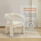 Hyfirm Upholstered Linen Barrel Dining Chairs Set of 4, Modern Accent Kitchen - Image 8
