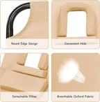 Folding Beach Lounge Chair w/ 5 Adjutable Backrest & Padded Pillow, Sunbathing - Image 7