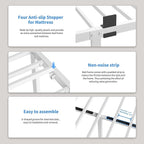 ROIL 7 Inch White Full Bed Frame - Image 4