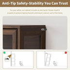Display Cabinet with Acrylic Glass Doors, 5-Tiers Curio Cabinet with LED - Image 7