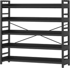 HCHQHS 5 Tier Bookshelf, Adjustable Industrial Bookcase, Vertical Tall Book by HCHQHS