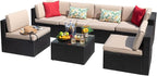 Devoko 7 Pieces Outdoor Sectional Sofa Patio Furniture Sets Manual Weaving - Image 9