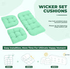 DANGHOOGY Wicker Chair Cushions, Waterproof Outdoor Loveseat Cushions - Image 6